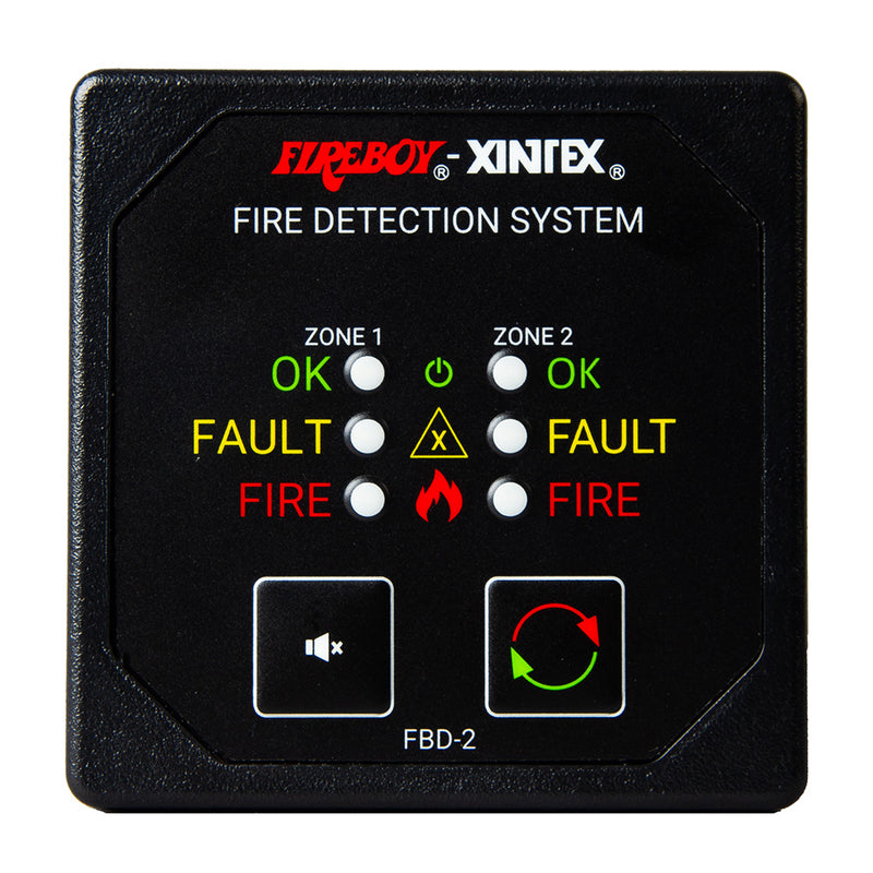 Load image into Gallery viewer, Fireboy-Xintex Two Zone Detection  Alarm Panel - 2-5/8&quot; Display - 12/24V DC [FBD-2-R]
