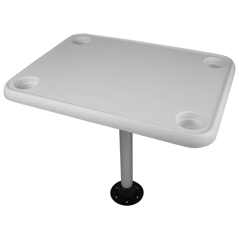 Load image into Gallery viewer, Wise White Rectangular Table - 4 Drink Holders w/Pedestal [8WD944]
