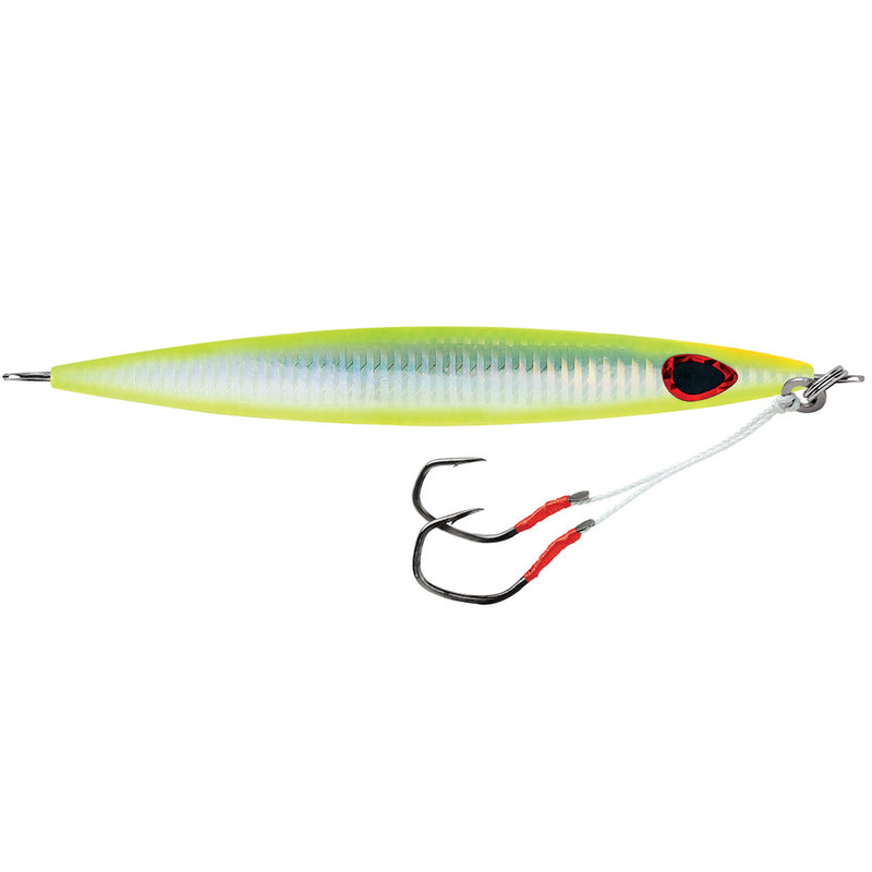 Load image into Gallery viewer, Williamson Kensaki 220 Jig - 6.75&quot; - 7.75oz - UV Chartreuse Glow Zebra [KSJ220UVCGZ]
