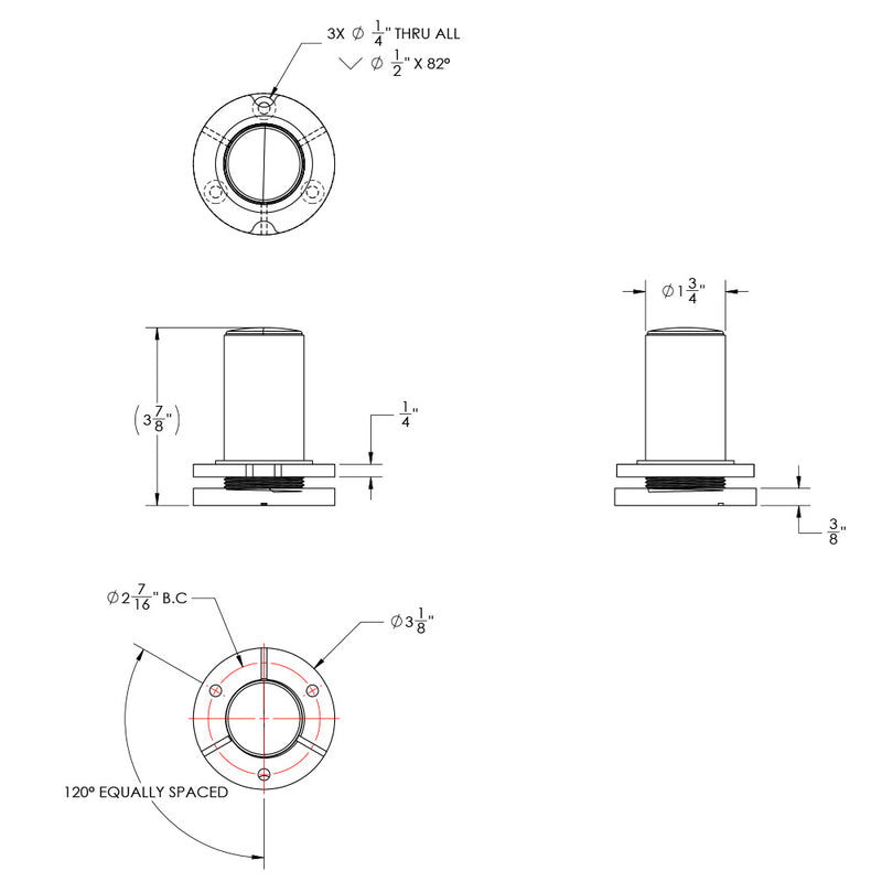 Load image into Gallery viewer, TACO ShadeFin Mini Semi-Flush Mount w/Backing Plate [T10-4000-11]
