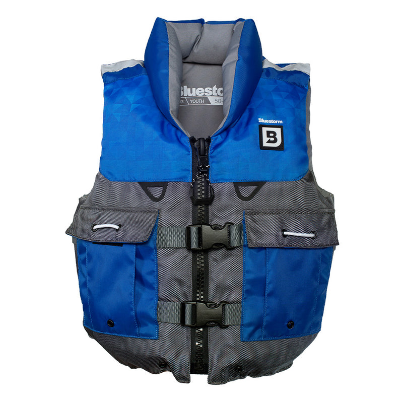 Load image into Gallery viewer, Bluestorm Classic Youth Fishing Life Jacket - Deep Blue [BS-365-NAV-Y]
