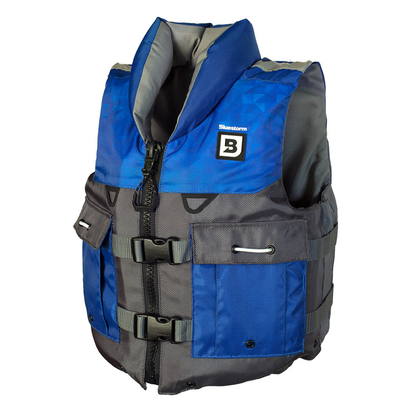 Load image into Gallery viewer, Bluestorm Classic Youth Fishing Life Jacket - Deep Blue [BS-365-NAV-Y]
