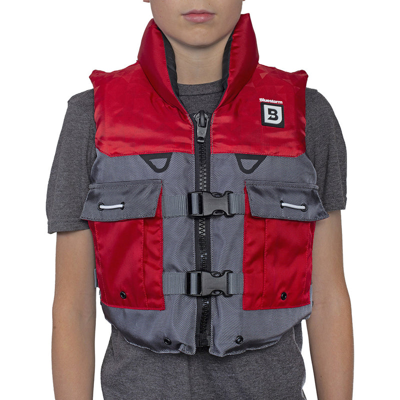 Load image into Gallery viewer, Bluestorm Classic Youth Fishing Life Jacket - Nitro Red [BS-365-RED-Y]
