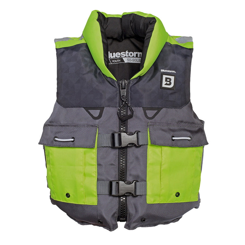 Load image into Gallery viewer, Bluestorm Classic Youth Fishing Life Jacket - Hi-Vis [BS-365-HVS-Y]
