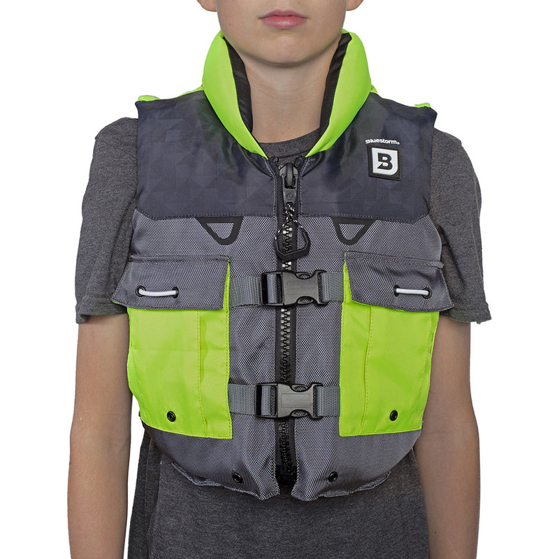 Load image into Gallery viewer, Bluestorm Classic Youth Fishing Life Jacket - Hi-Vis [BS-365-HVS-Y]
