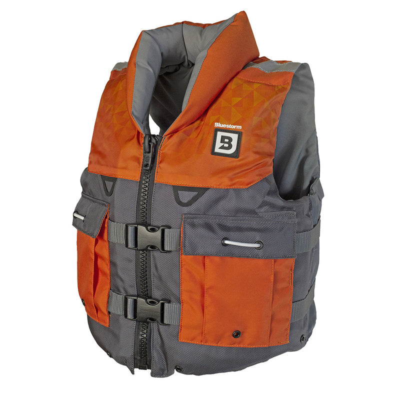 Load image into Gallery viewer, Bluestorm Classic Youth Fishing Life Jacket - Optic Orange [BS-365-ORG-Y]
