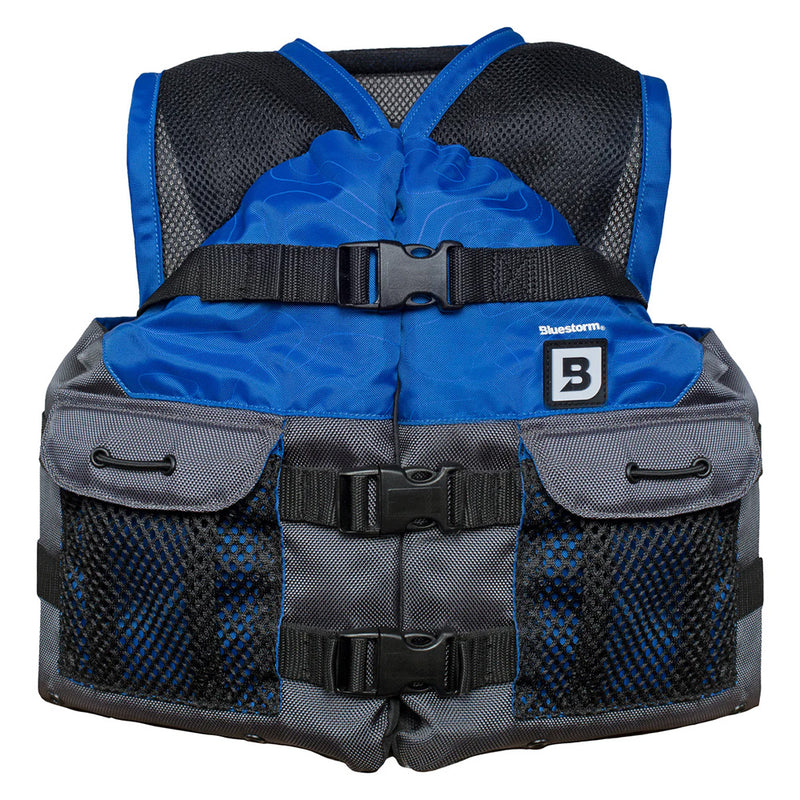 Load image into Gallery viewer, Bluestorm Sportsman Youth Mesh Fishing Life Jacket - Deep Blue [BS-105-NAV-Y]
