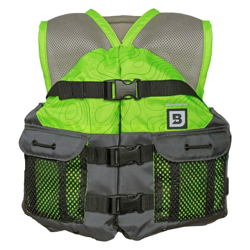 Load image into Gallery viewer, Bluestorm Sportsman Youth Mesh Fishing Life Jacket - Hi-Vis [BS-105-HVS-Y]
