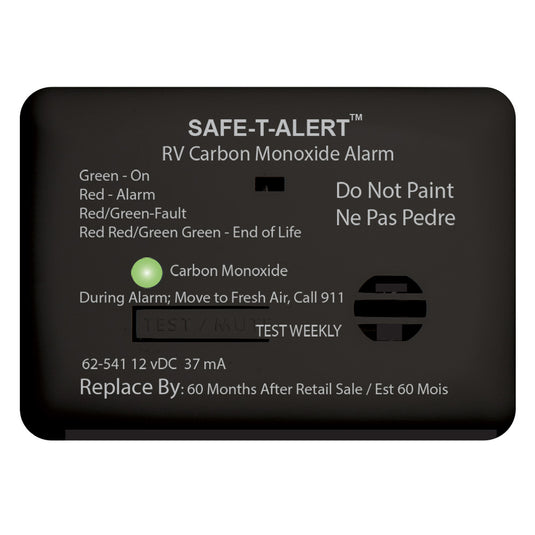 Safe-T-Alert 62 Series Carbon Monoxide Alarm - 12V - RV Surface Mount - Black [62-541-BL]