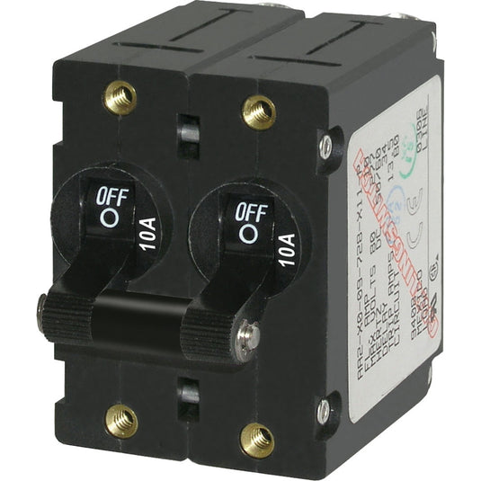 Blue Sea 7232 A-Series Double Pole Toggle - 10A - Black [7232]