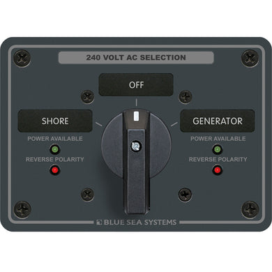 Blue Sea 8363 AC Rotary Switch Panel 65 Ampere 2 Positions + OFF, 3 Pole [8363]