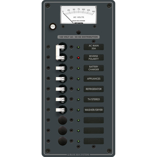 Blue Sea 8488 Breaker Panel - AC Main + 8 Positions - White [8488]