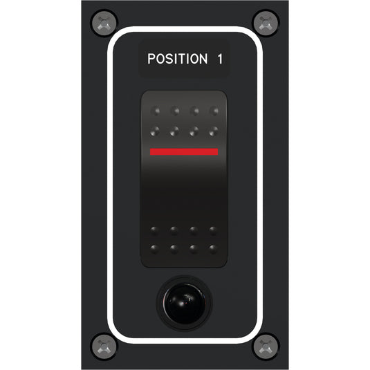 Paneltronics Waterproof Panel - DC 1-Position Illuminated Rocker Switch & Circuit Breaker [9960021B]