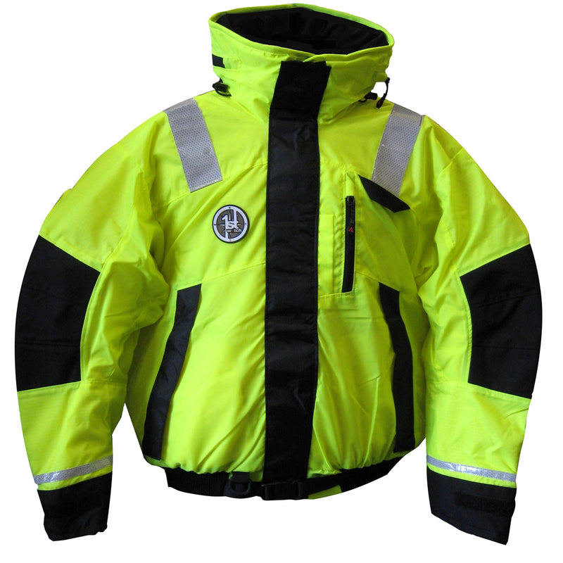 Load image into Gallery viewer, First Watch AB-1100 Flotation Bomber Jacket - Hi-Vis Yellow/Black - Large [AB-1100-HV-L]
