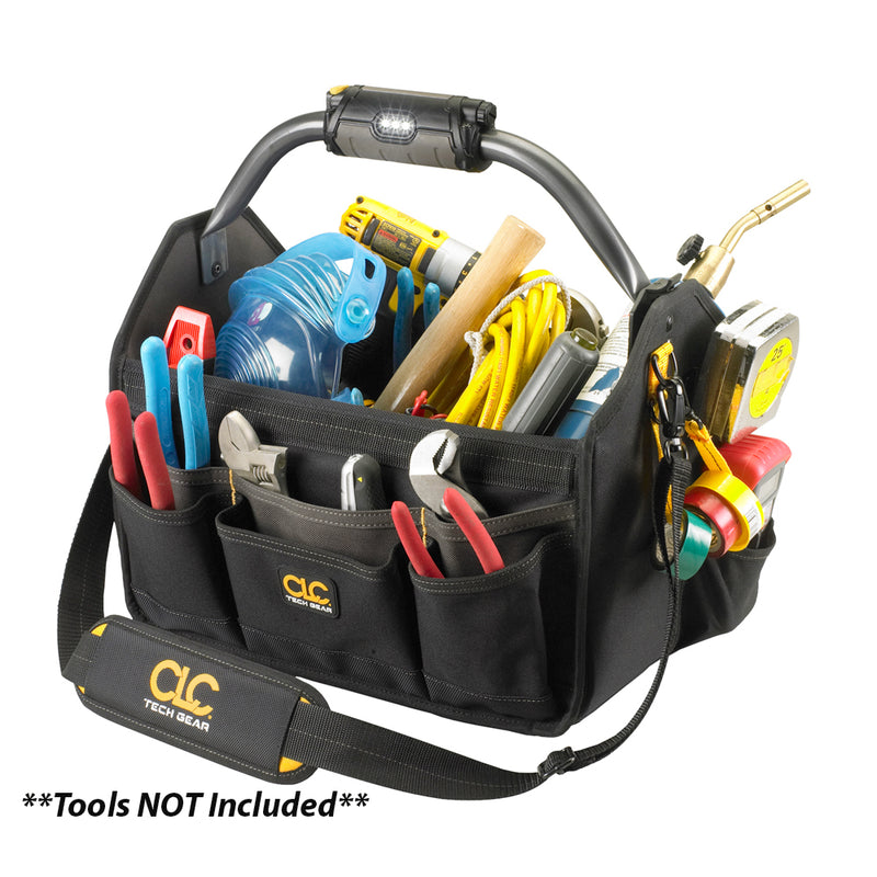 Load image into Gallery viewer, CLC L234 Tech Gear LED Lighted Handle Open Top Tool Carrier - 15&quot; [L234]
