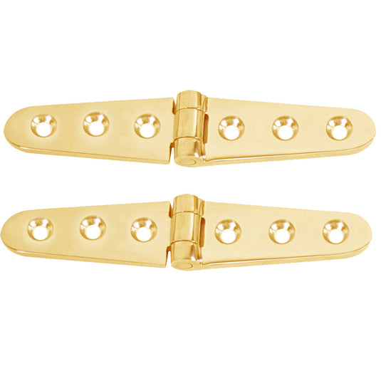 Whitecap Strap Hinge - Polished Brass - 6