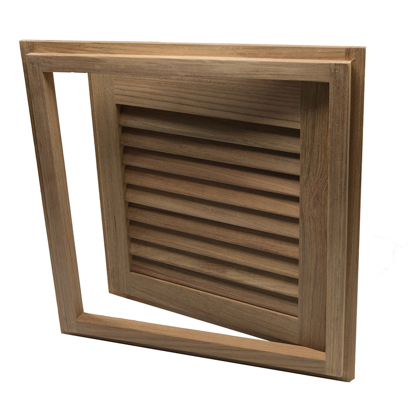 Load image into Gallery viewer, Whitecap Teak Louvered Door &amp; Frame - Right Hand - 15&quot; x 15&quot; [60722]
