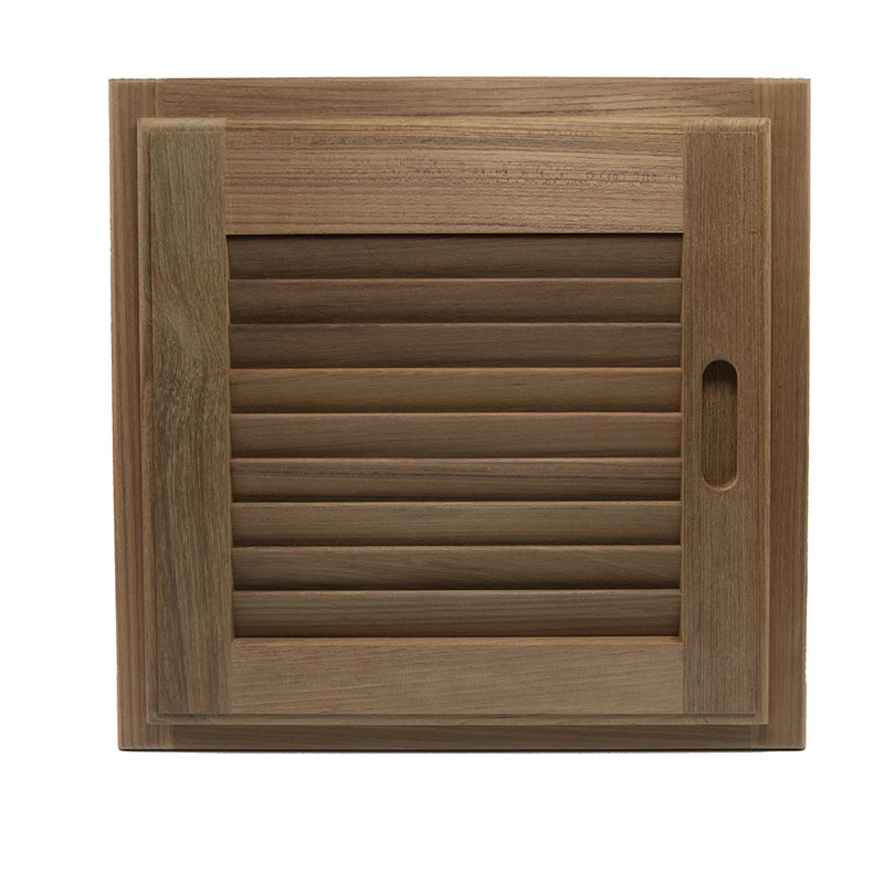 Load image into Gallery viewer, Whitecap Teak Louvered Door &amp; Frame - Right Hand - 15&quot; x 15&quot; [60722]
