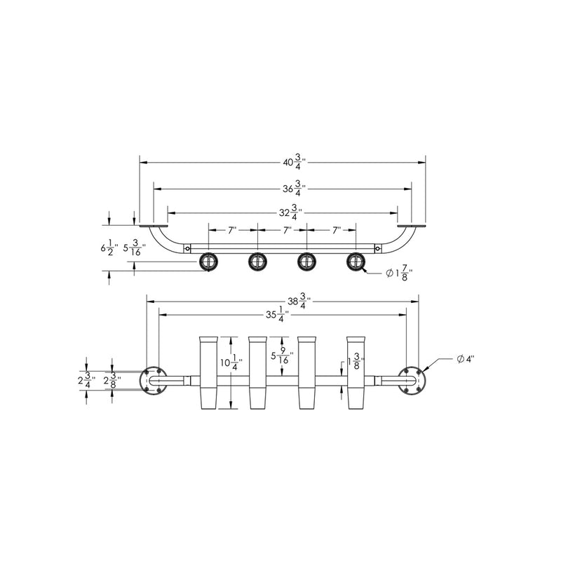 Load image into Gallery viewer, TACO 4-Rod Transom Mount Rod Rack [F31-3504BSA-1]
