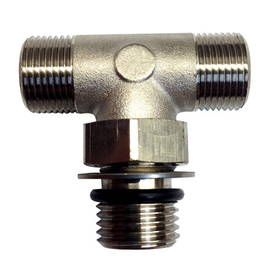 Uflex Boss Style T-Fitting - Nickel - ORB 6 to 3/8