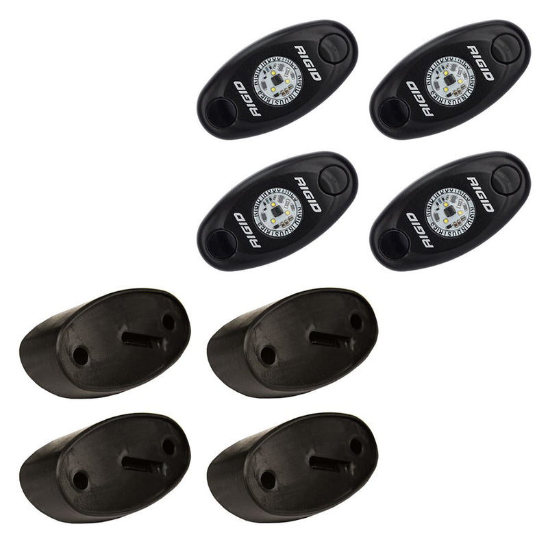 Load image into Gallery viewer, RIGID Industries A-Series Rock Light Kit - 4 Amber Lights - Black [400243]
