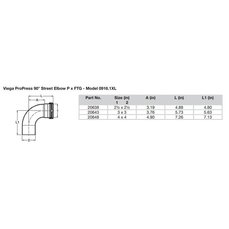 Load image into Gallery viewer, Viega ProPress 2-1/2&quot; - 90 Copper Elbow - Street/Press Connection - Smart Connect Technology [20638]
