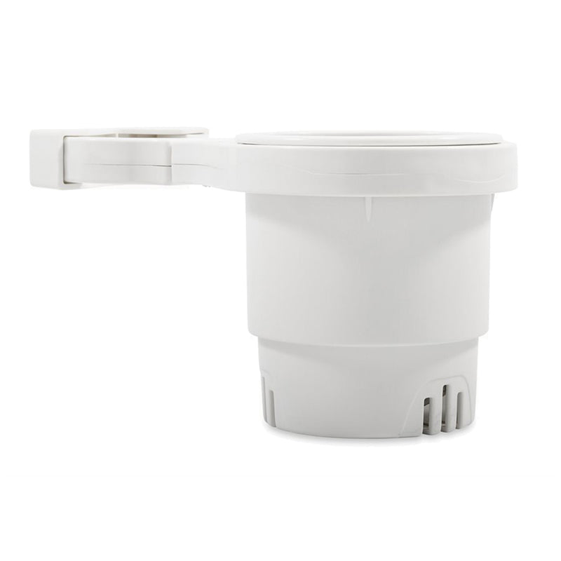 Load image into Gallery viewer, Camco Clamp-On Rail Mounted Cup Holder - Small for Up to 1-1/4&quot; Rail - White [53086]
