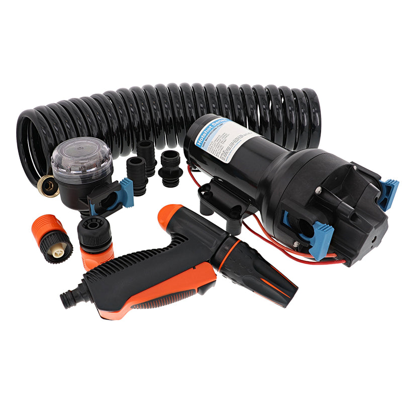 Load image into Gallery viewer, Jabsco HotShot HD6 Heavy Duty Washdown Pump w/25 HoseCoil - 12V - 6 GPM - 70 PSI [P601J-219N-4A]
