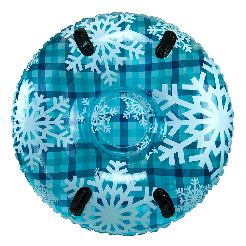 Load image into Gallery viewer, Aqua Leisure 43&quot; Pipeline Sno Clear Top Racer Sno-Tube - Cool Blue Plaid [PST13365S2]
