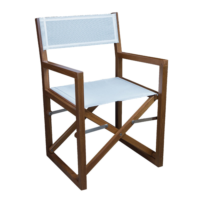 Load image into Gallery viewer, Whitecap Directors Chair w/White Batyline Fabric - Teak [63061]
