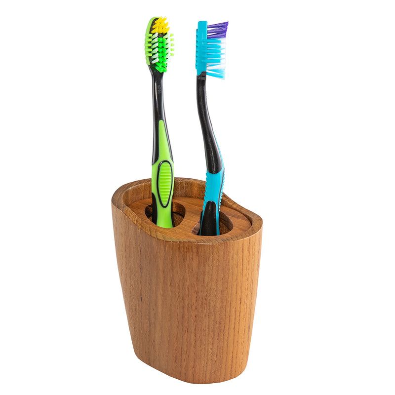 Load image into Gallery viewer, Whitecap Oval Toothbrush Holder (Oiled) - Teak [63112]
