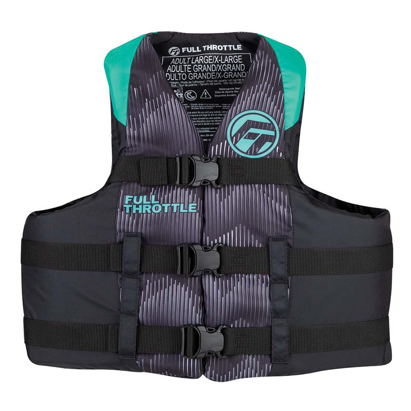 Load image into Gallery viewer, Full Throttle Adult Nylon Life Jacket - S/M - Aqua/Black [112200-505-030-22]
