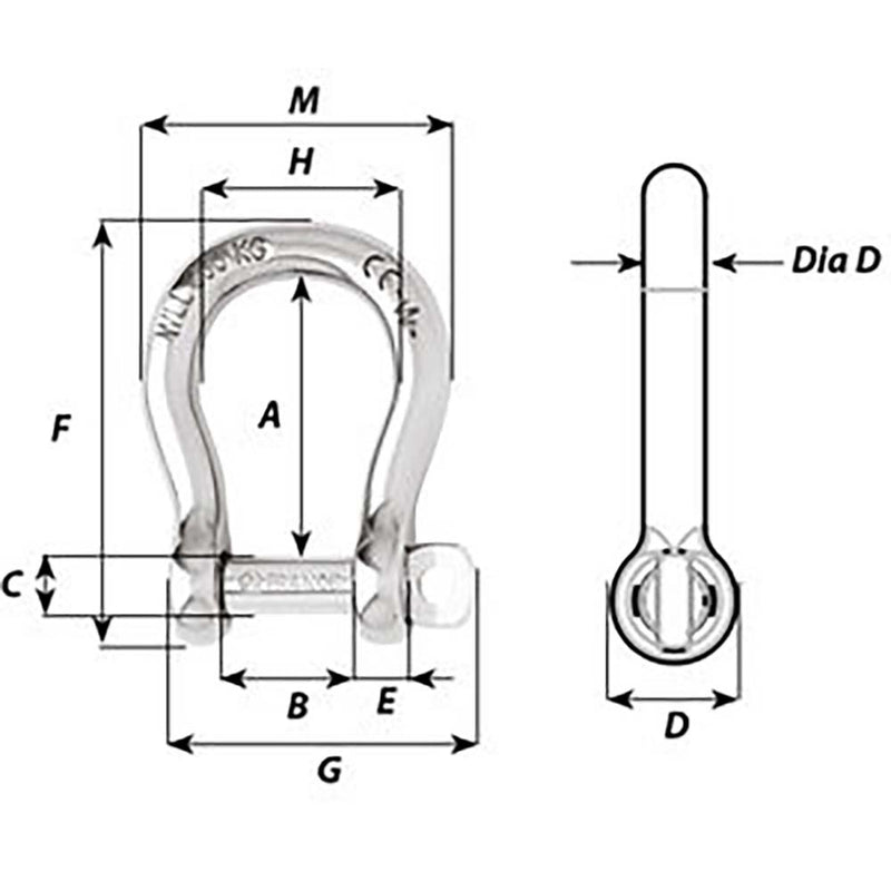 Load image into Gallery viewer, Wichard Self-Locking Bow Shackle - Diameter 5mm - 3/16&quot; [01242]
