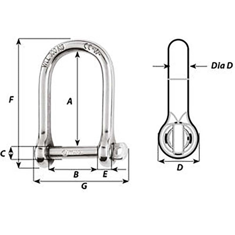 Load image into Gallery viewer, Wichard Self-Locking Large Shackle - Diameter 5mm - 3/16&quot; [01262]
