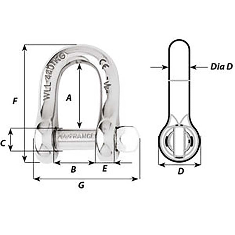 Load image into Gallery viewer, Wichard Captive Pin D Shackle - Diameter 5mm - 3/16&quot; [01402]
