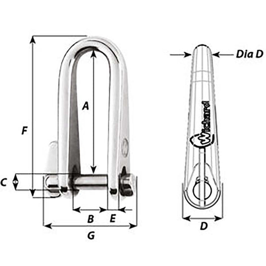 Wichard Key Pin Shackle - Diameter 5mm - 3/16