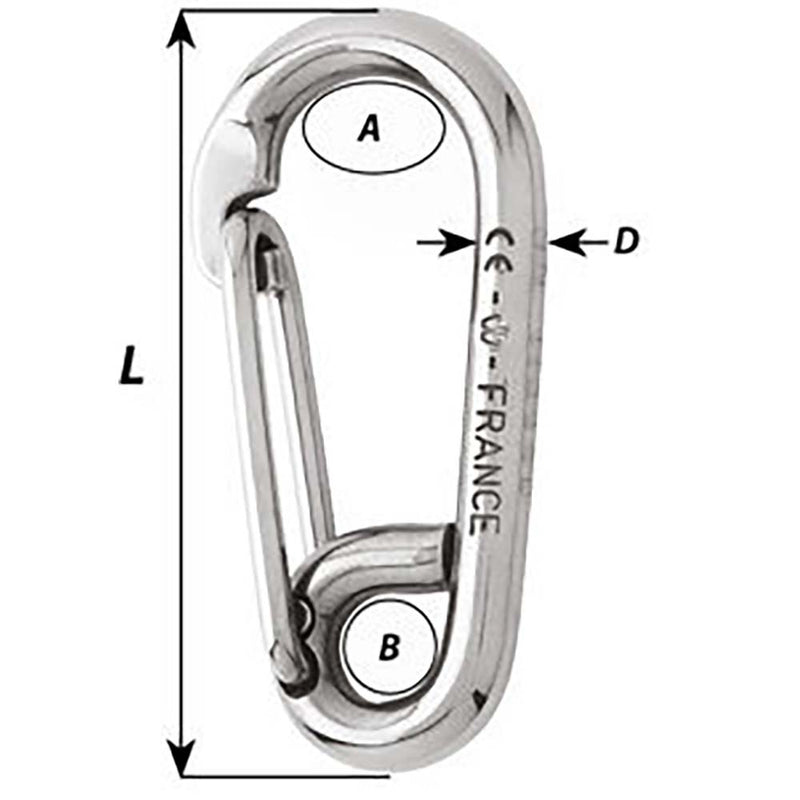 Load image into Gallery viewer, Wichard Symmetric Carbine Hook - Length 60mm - 1/4&quot; [02313]
