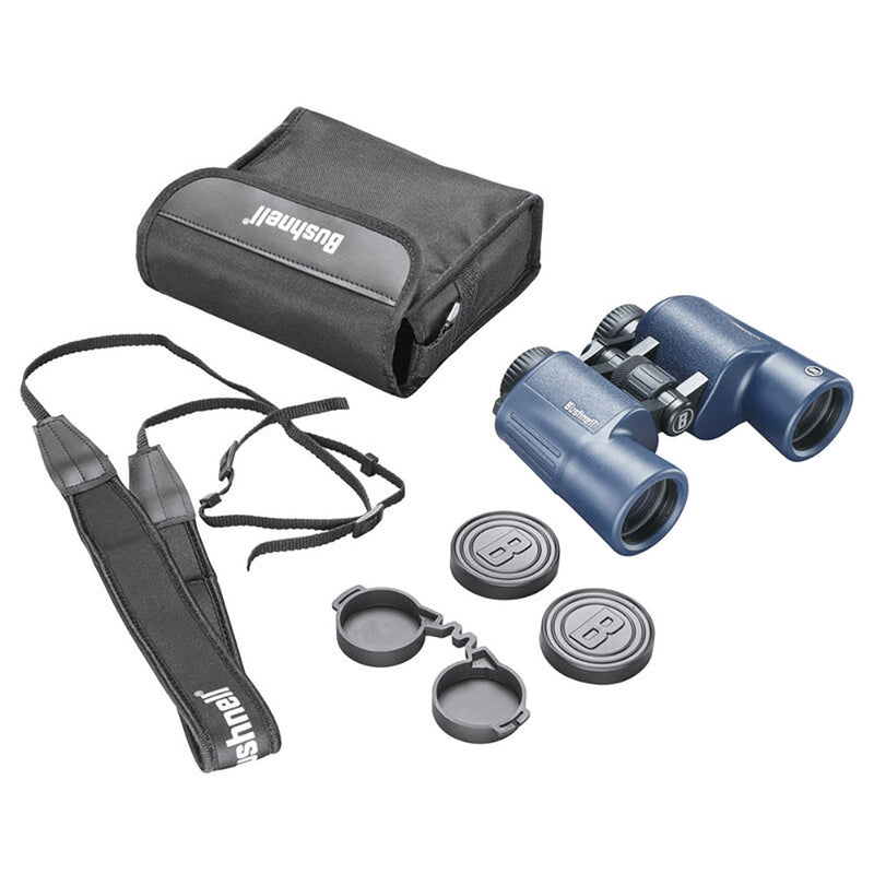 Load image into Gallery viewer, Bushnell 8x42mm H2O Binocular - Dark Blue Porro WP/FP Twist Up Eyecups [134218R]
