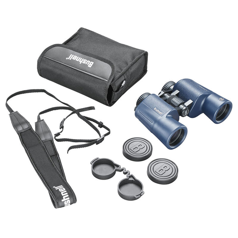 Load image into Gallery viewer, Bushnell 12x42mm H2O Binocular - Dark Blue Porro WP/FP Twist Up Eyecups [134212R]
