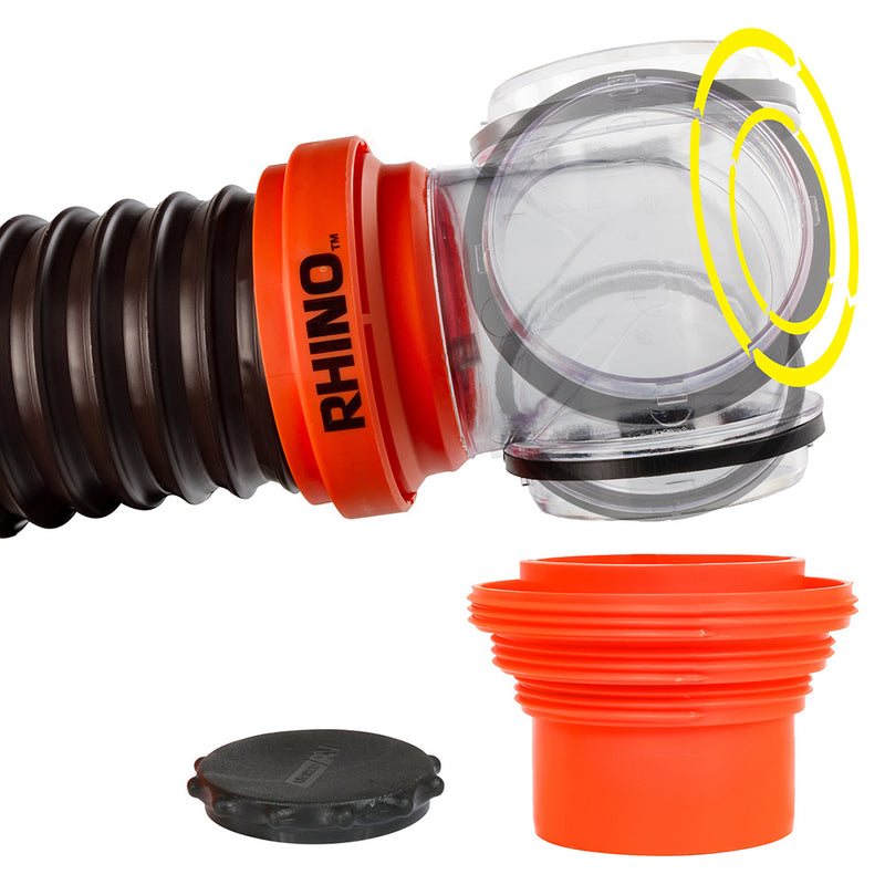 Load image into Gallery viewer, Camco RhinoFLEX 15 Sewer Hose Kit w/4 In 1 Elbow Caps [39761]
