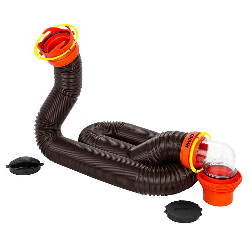 Load image into Gallery viewer, Camco RhinoFLEX 15 Sewer Hose Kit w/4 In 1 Elbow Caps [39761]
