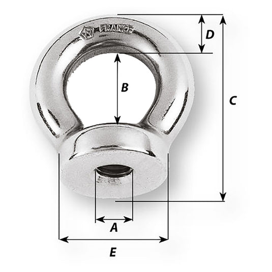 Wichard 1/2 Eye Nut - 1-1/16