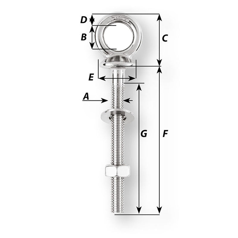 Load image into Gallery viewer, Wichard Eye Bolt - Diameter 15/32&quot; - Length 2-3/8&quot; [06491]
