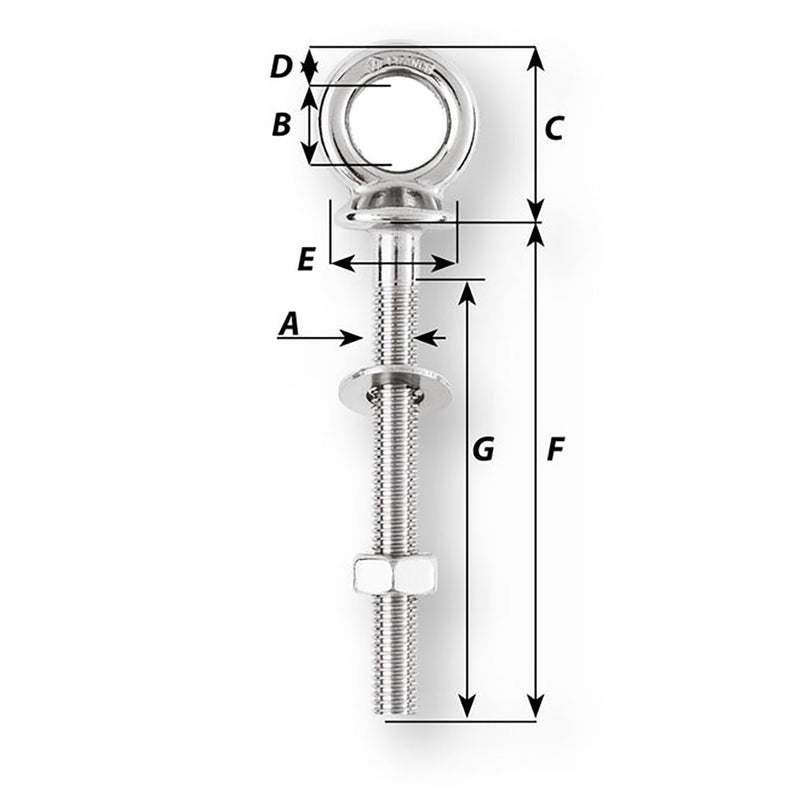 Load image into Gallery viewer, Wichard Eye Bolt - Diameter 9/16&quot; - Length 3-5/32&quot; [06492]
