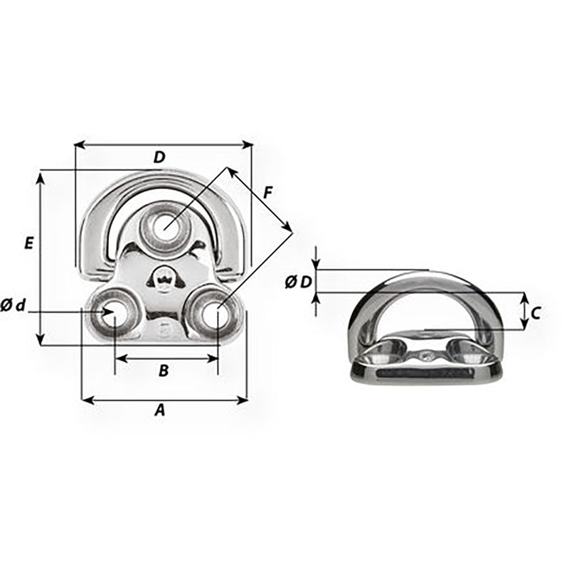 Load image into Gallery viewer, Wichard Folding Pad Eye - Diameter 5/16&quot; [06605]
