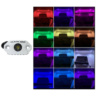 Black Oak Rock Accent Light - RGB - White Housing [MAL-RGB]