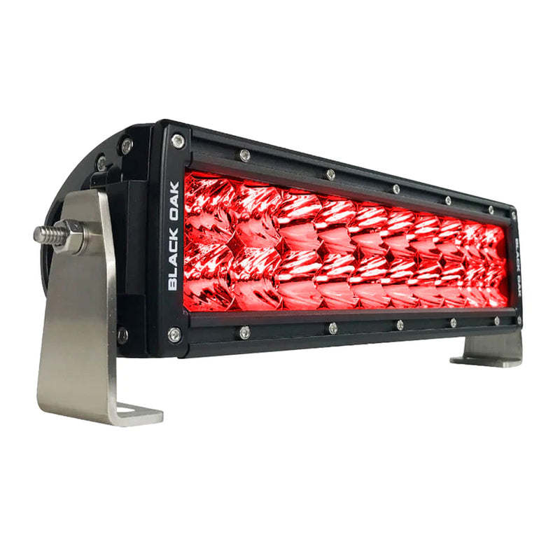 Load image into Gallery viewer, Black Oak 10&quot; Red LED Predator Hunting Light Bar - Combo Optics - Black Housing - Pro Series 3.0 [10R-D3OS]
