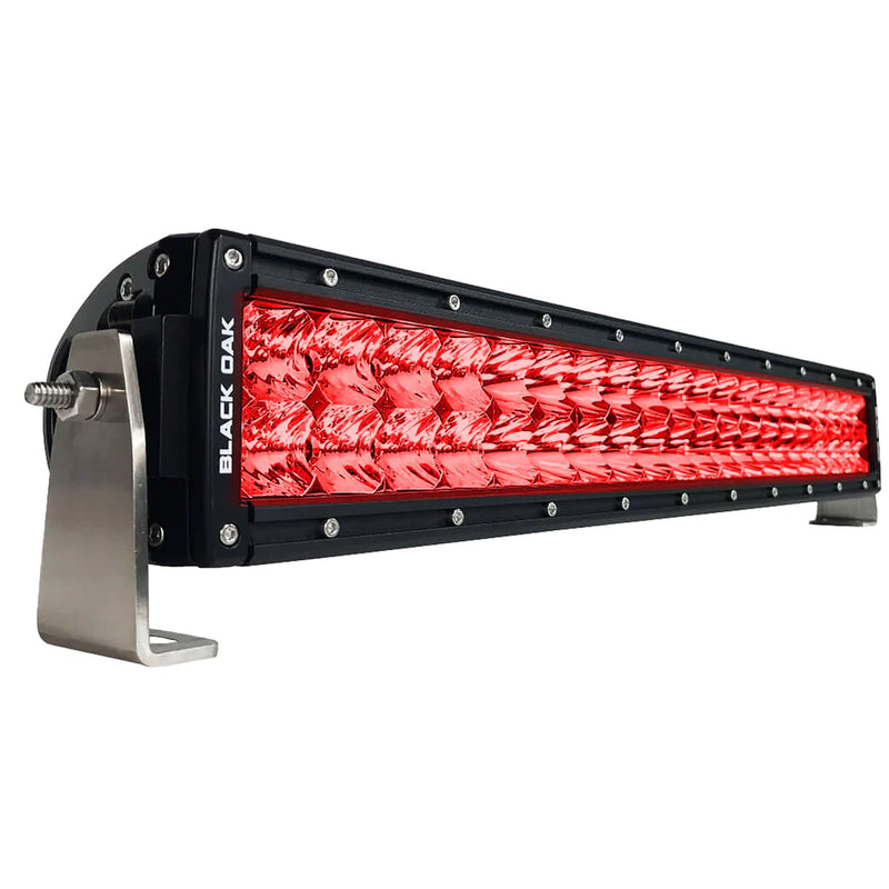 Load image into Gallery viewer, Black Oak 20&quot; Curved Double Row Red LED Predator Hunting Light Bar - Combo Optics - Black Housing - Pro Series 3.0 [20CR-D3OS]
