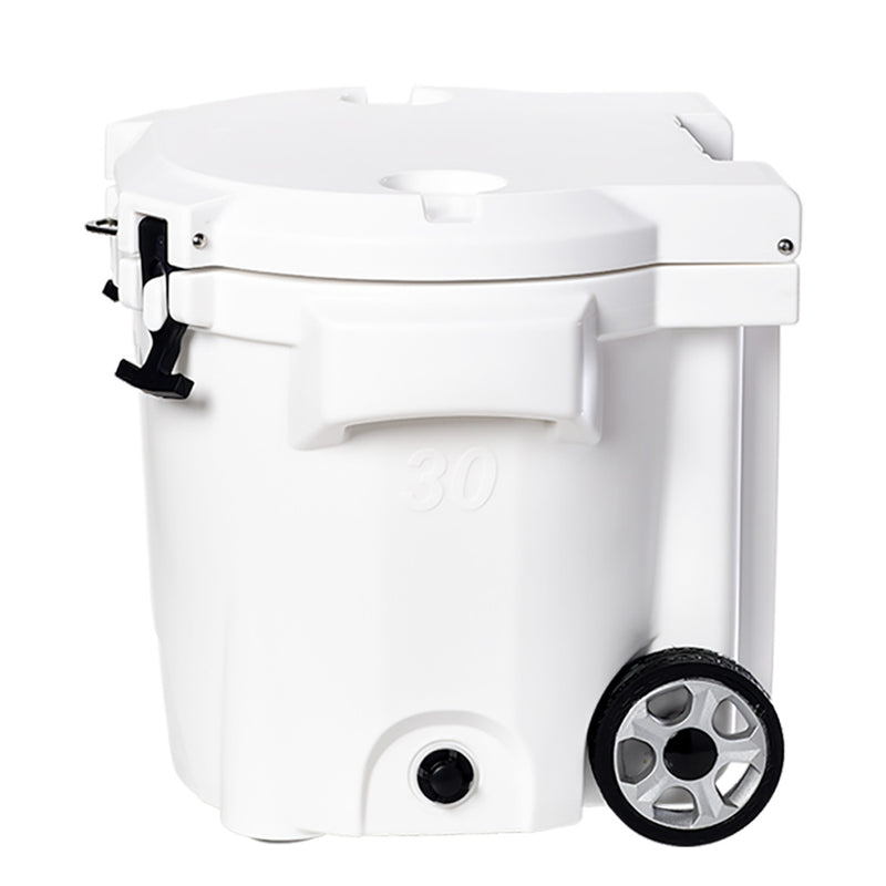 Load image into Gallery viewer, LAKA Coolers 30 Qt Cooler w/Telescoping Handle  Wheels - White [1079]
