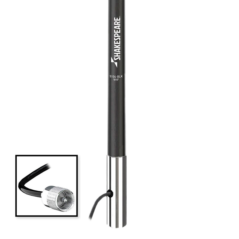 Load image into Gallery viewer, Shakespeare 5104 4 Classic VHF Antenna w/15&#39; RG-58 Cable - Black [5104-BLK]
